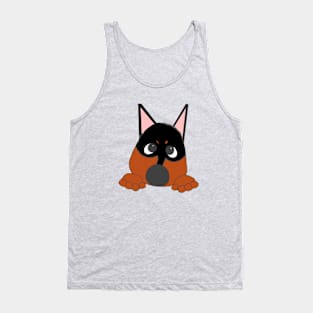 miniature pinscher black and rust peeking cartoon Tank Top